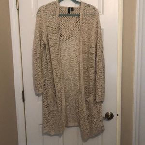 Cynthia Rowley Long Open Crochet Cardigan 2x